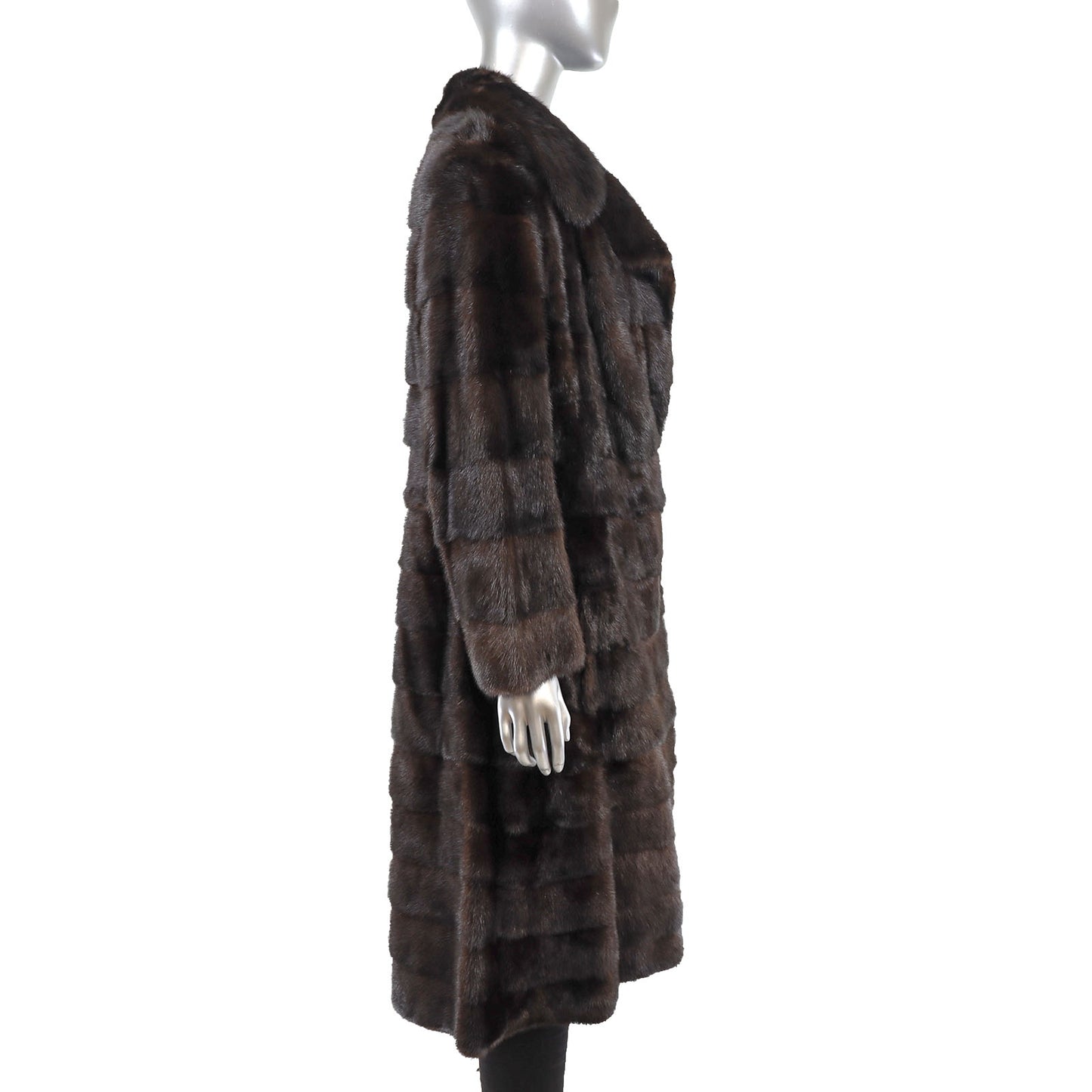 Brown Mink Horizontal Coat with Zip-Off Hems- Size M