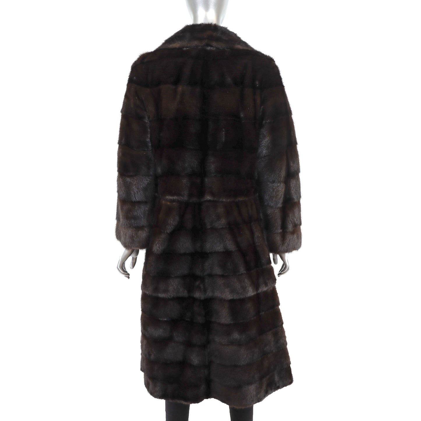 Brown Mink Horizontal Coat with Zip-Off Hems- Size M