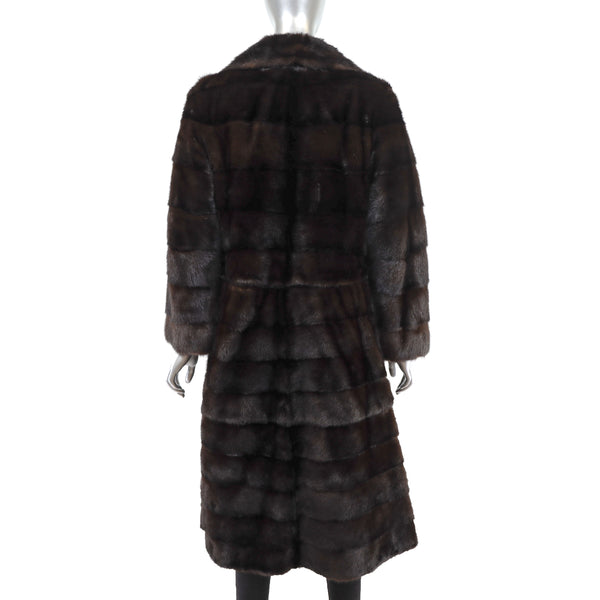 Mahogany Mink Horizontal Coat with Zip-Off Hems- Size M
