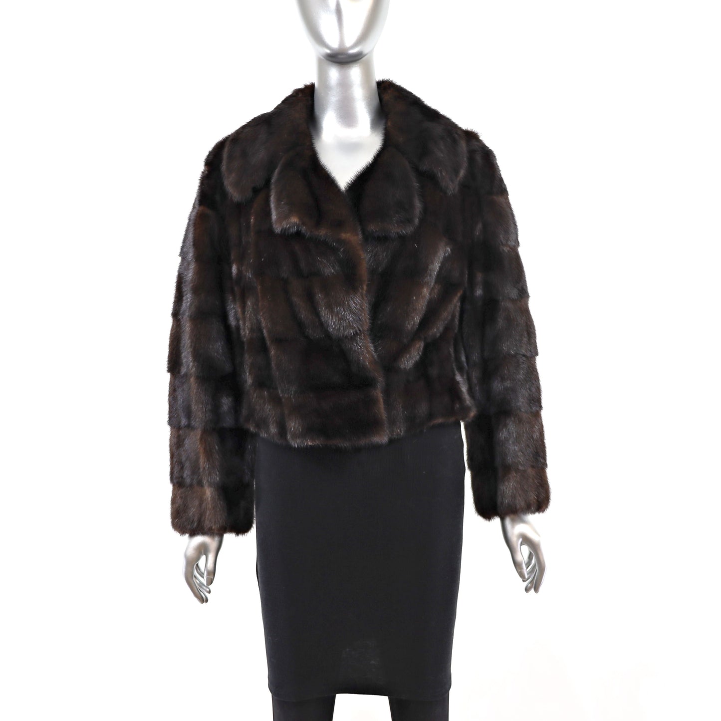 Brown Mink Horizontal Coat with Zip-Off Hems- Size M