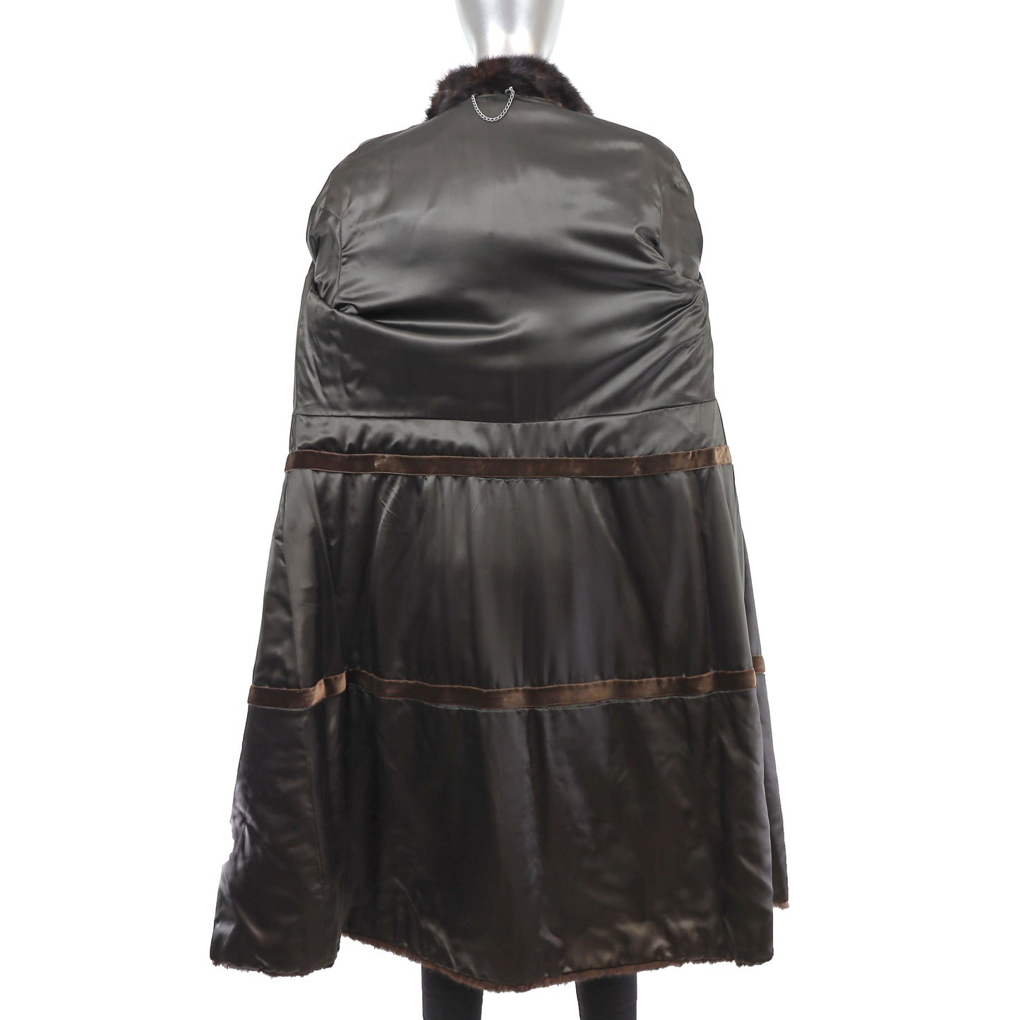 Brown Mink Horizontal Coat with Zip-Off Hems- Size M