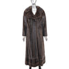 Mahogany Mink Coat with Detachable Hem Trim- Size M