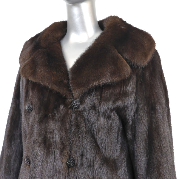 Dark Mahogany Mink 7/8 Coat- Size XXXL