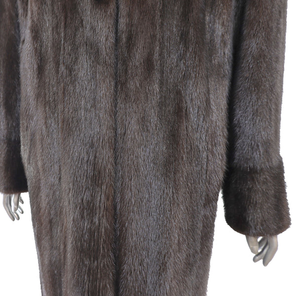 Mahogany Mink Coat with Matching Hat- Size M