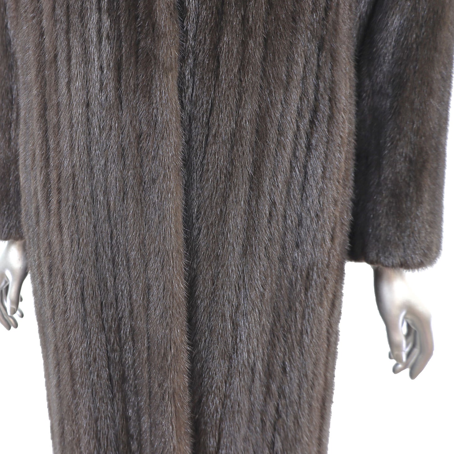 Dark Brown Mink Coat with Matching Hat- Size M