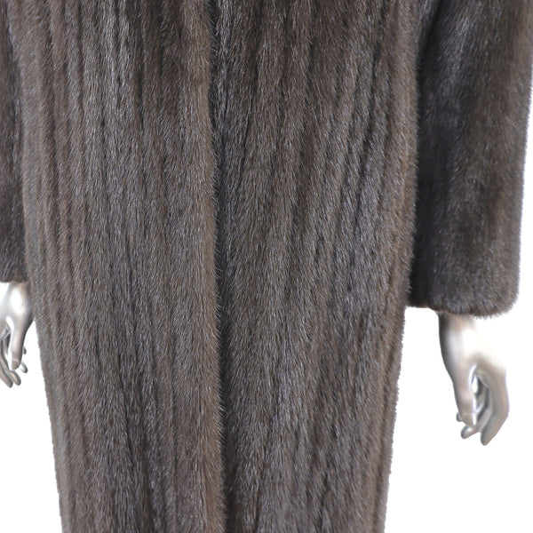 Mahogany Mink Coat with Matching Hat- Size M