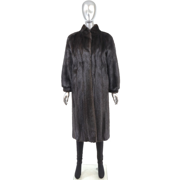 Dark Mahogany Mink Coat- Size M