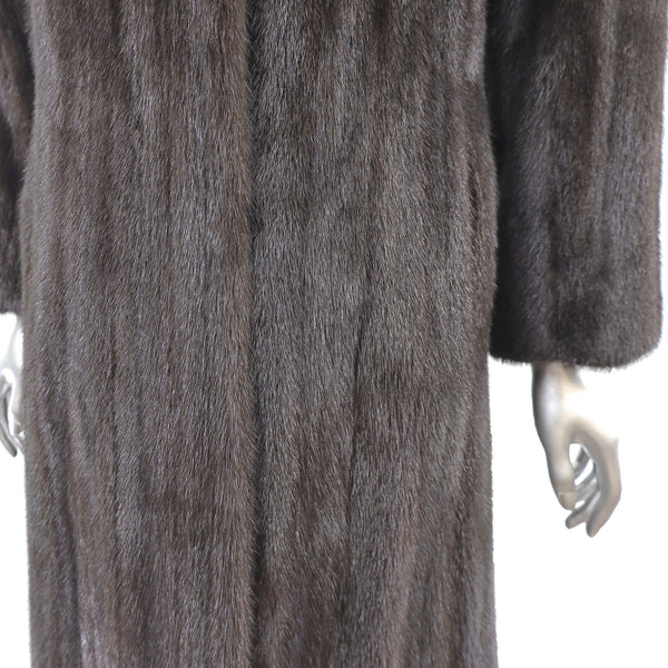 Dark Mahogany Mink Coat with Matching Hat- Size S