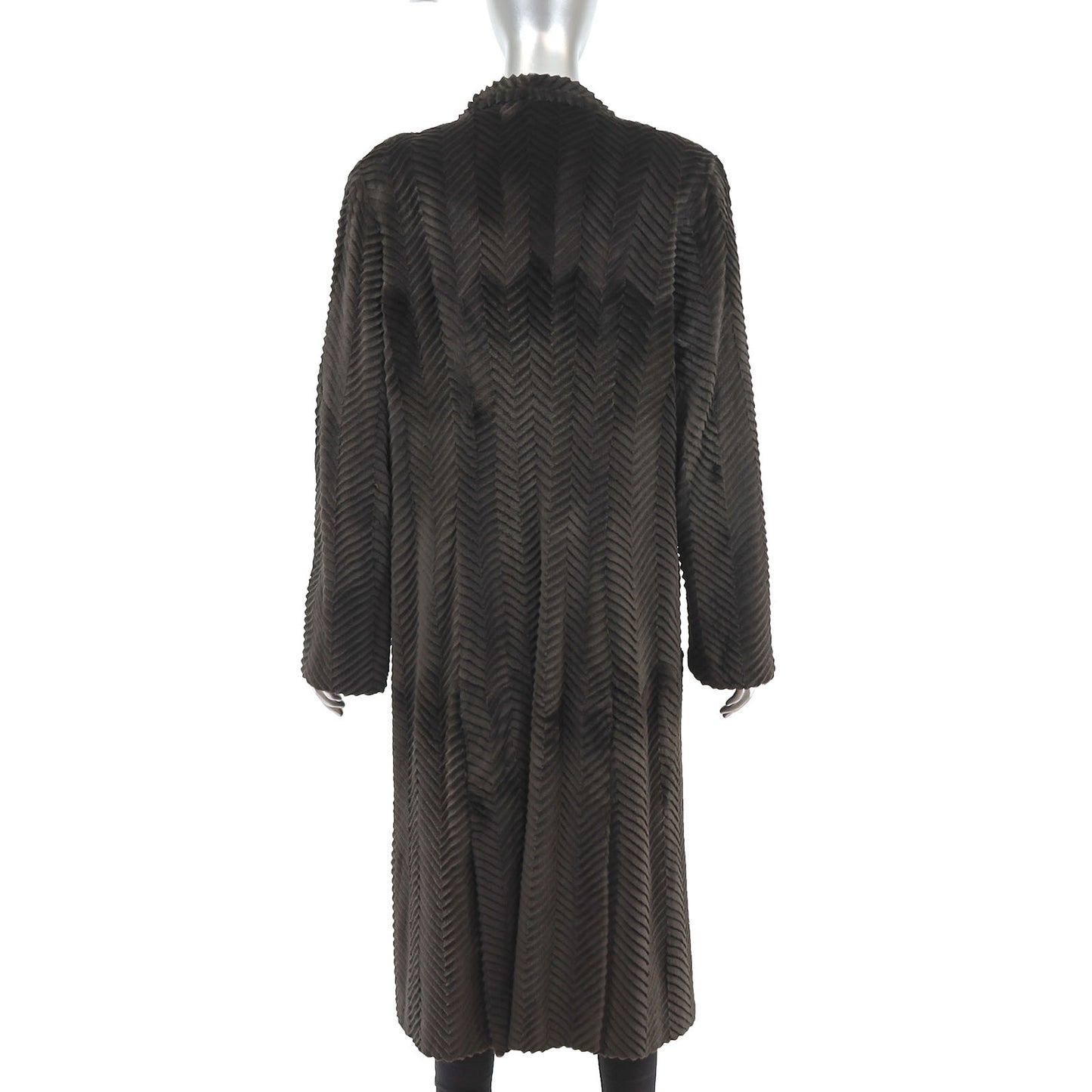 Olive Laser Cut Mink Coat- Size M