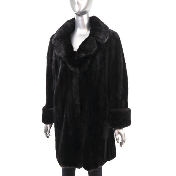 Dark Mahogany Mink Coat- Size M