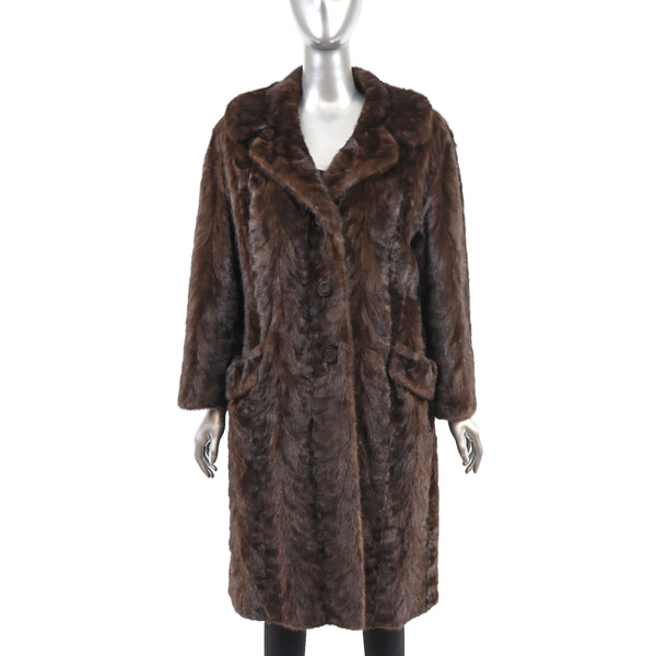 Mahogany Section Mink Coat- Size M