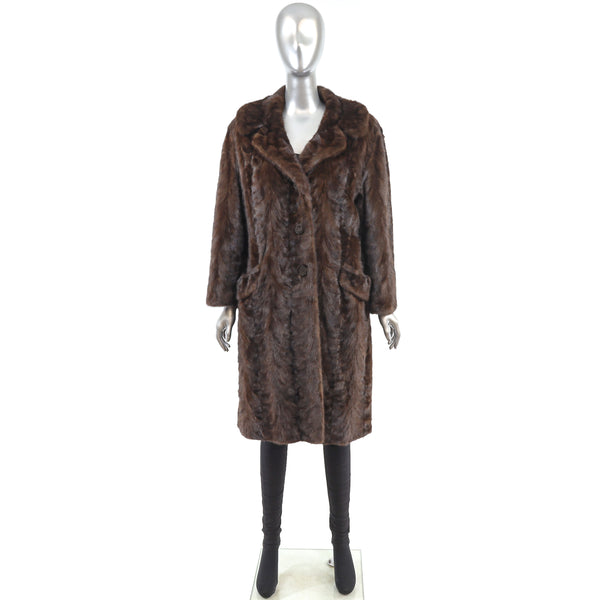 Mahogany Section Mink Coat- Size M