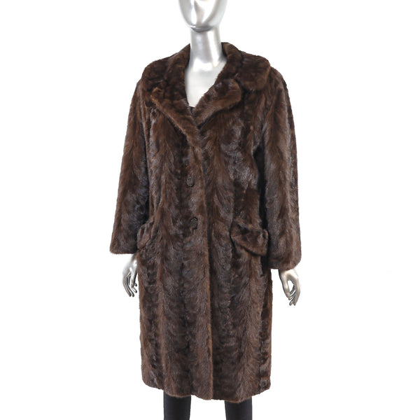 Mahogany Section Mink Coat- Size M