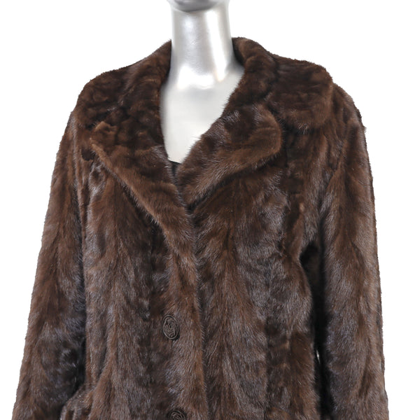 Mahogany Section Mink Coat- Size M