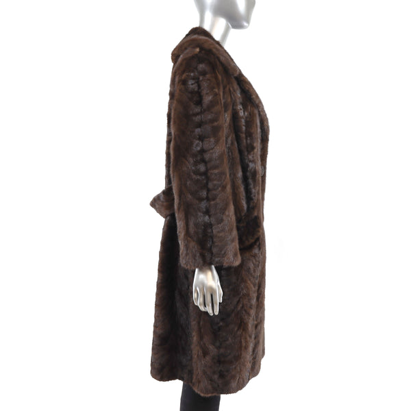 Mahogany Section Mink Coat- Size M