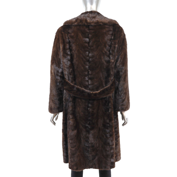 Mahogany Section Mink Coat- Size M