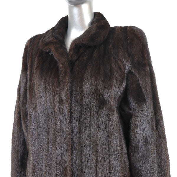 Bloomingdale's Dark Mahogany Mink Coat- Size M