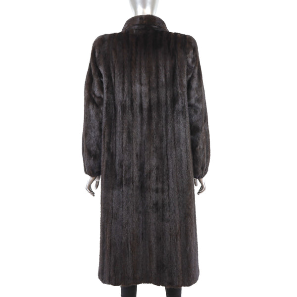 Bloomingdale's Dark Mahogany Mink Coat- Size M