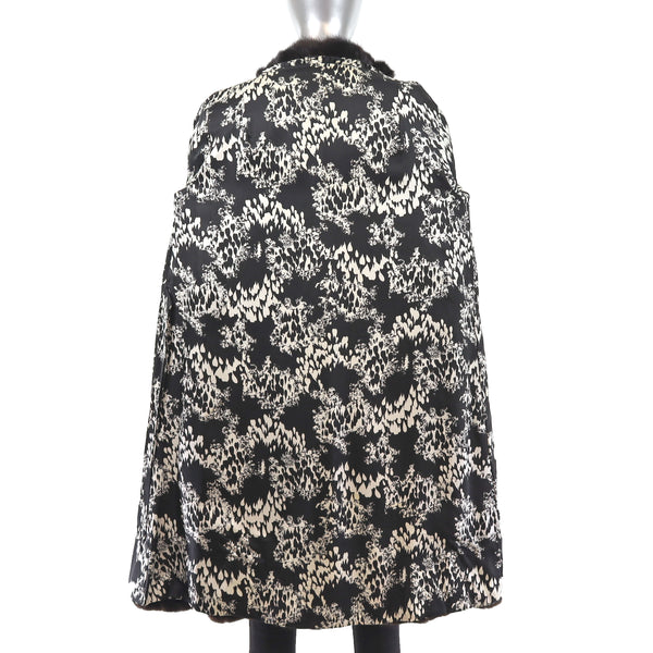 Mahogany Mink Coat with Sable Collar- Size M