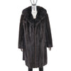 Mahogany Mink Coat with Sable Collar- Size M