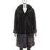 Mahogany Mink Coat with Sable Trim- Size M