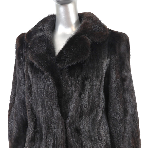 Mahogany Mink Coat with Matching Hat- Size M