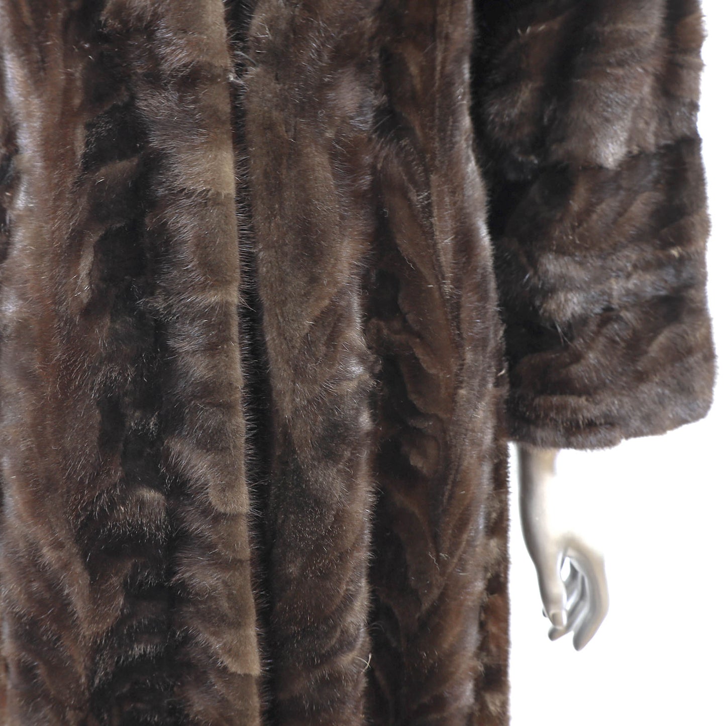 Saks Jandel Mahogany Section Mink Coat- Size S