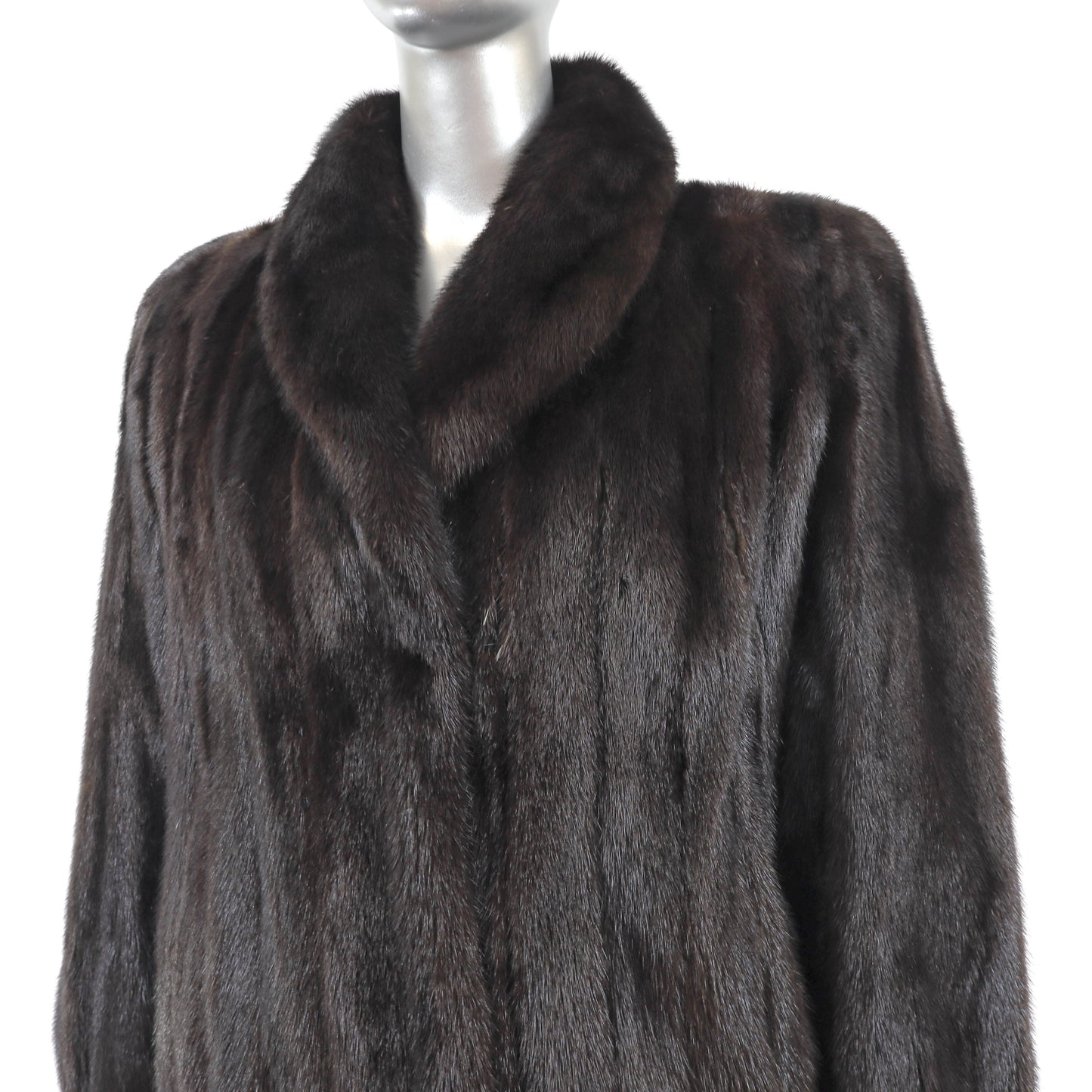 Dark Brown Mink Coat- Size XL
