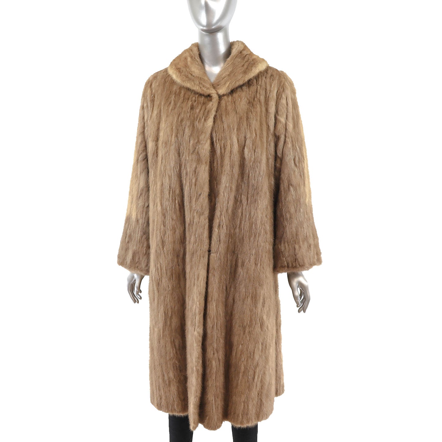 Light Brown Section Mink Coat- Size L