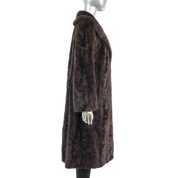 Mahogany Section Mink Coat- Size XL