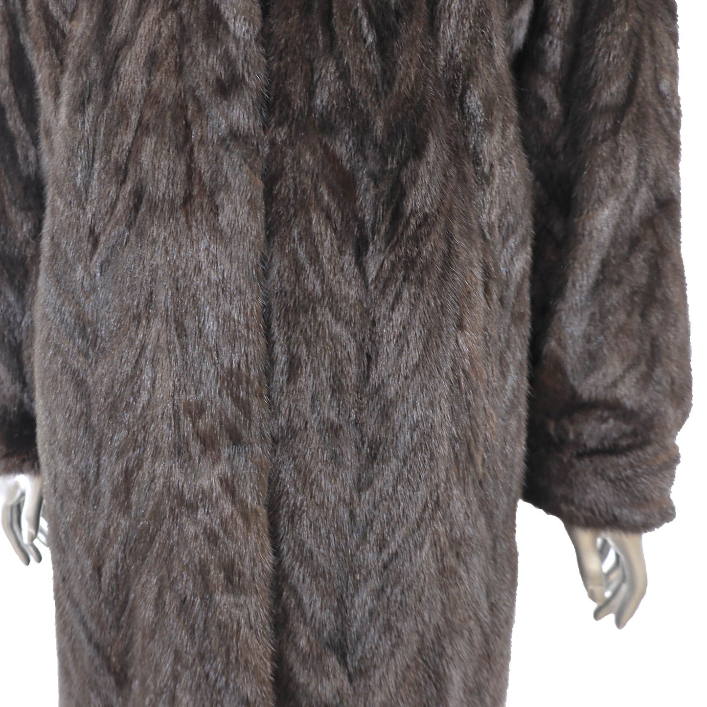 Dark Brown Section Mink Coat- Size M