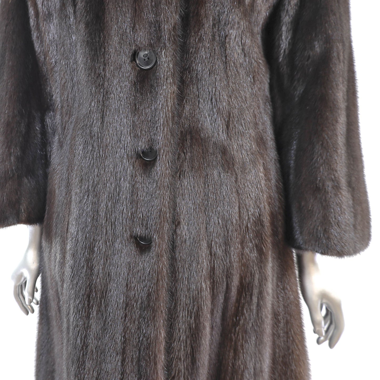 Dark Brown Mink 7/8 Coat- Size M