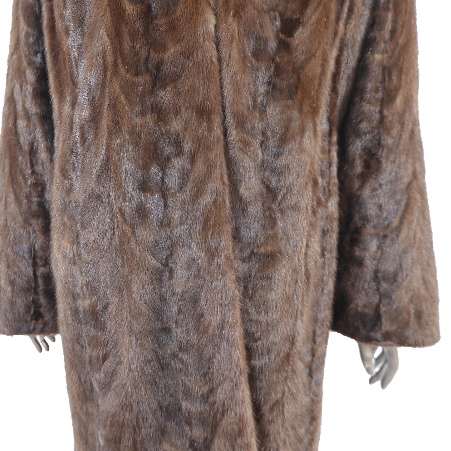 Brown Section Mink Coat- Size L