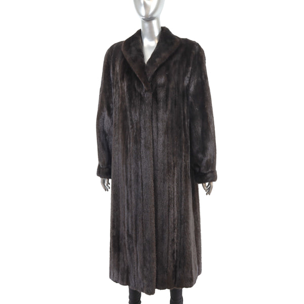 Dark Mahogany Mink Coat- Size XL