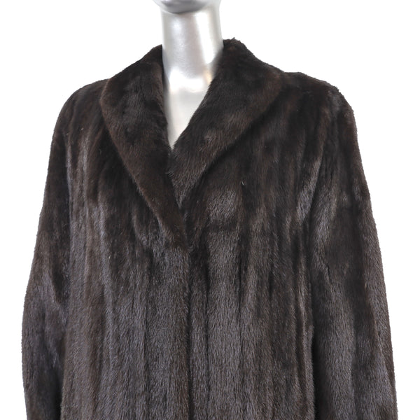Dark Mahogany Mink Coat- Size XL