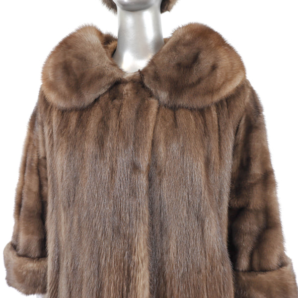 Autumn Haze Mink Coat with Two Matching Hats- Size XL