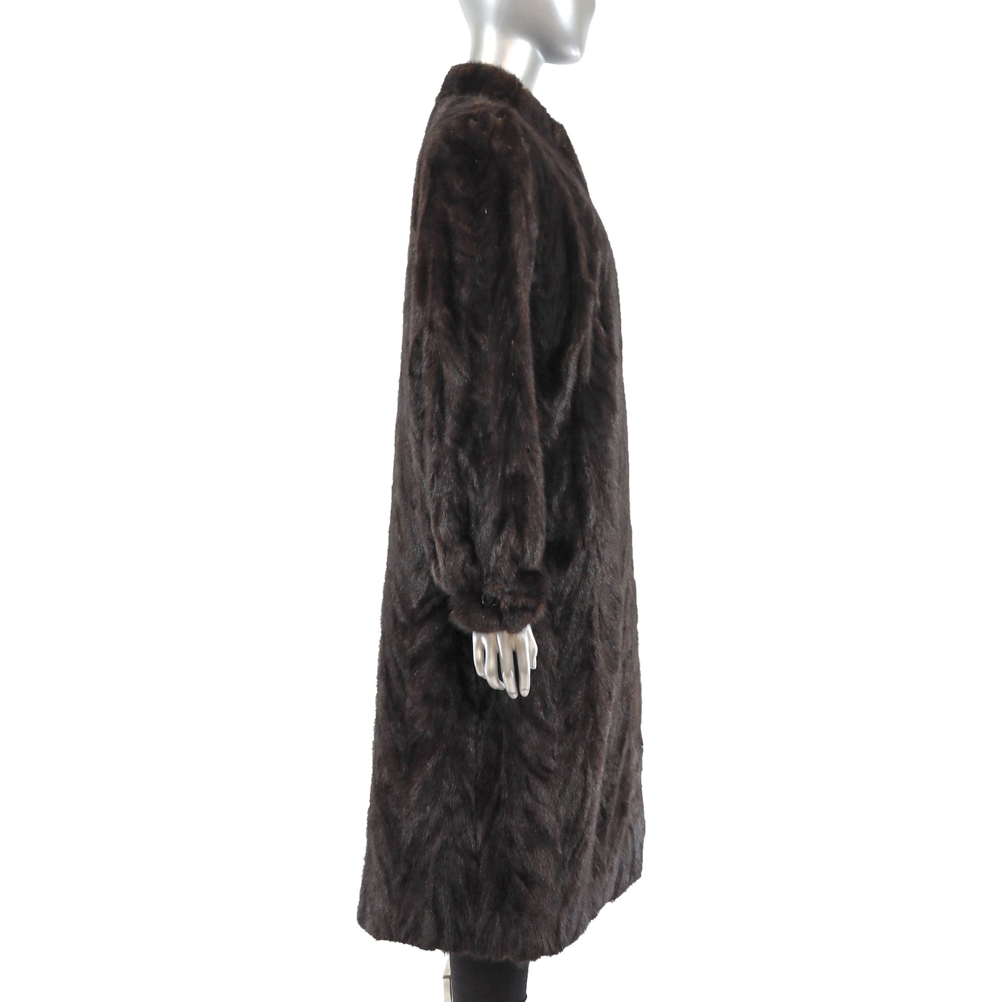 Dark Brown Section Mink Coat- Size M