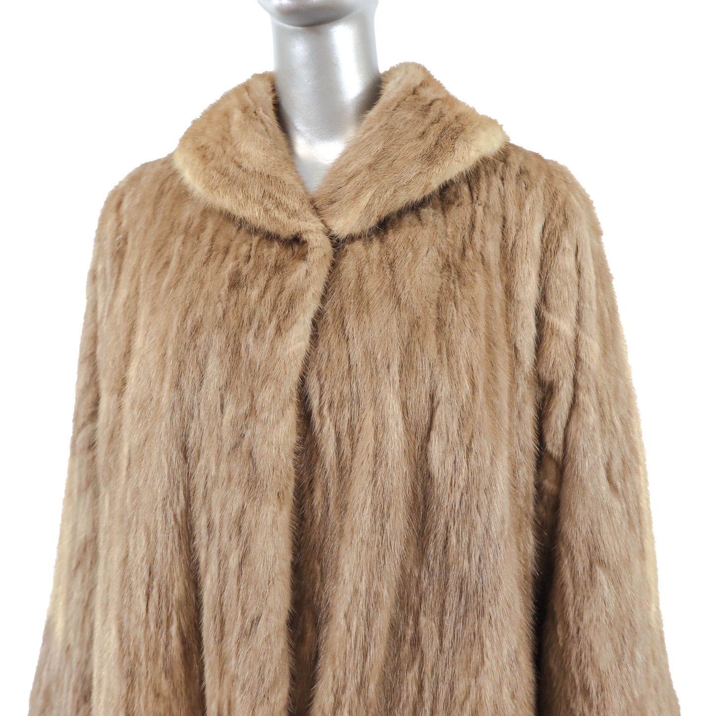 Light Brown Section Mink Coat- Size L