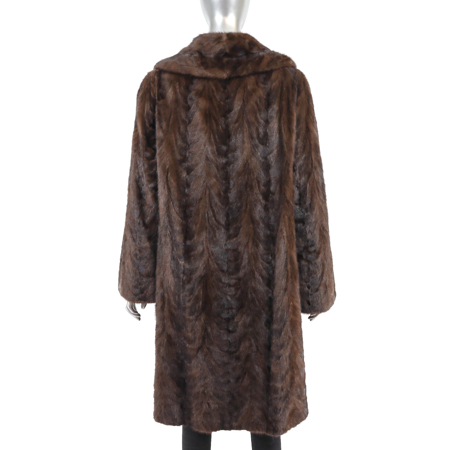 Brown Section Mink Coat- Size L