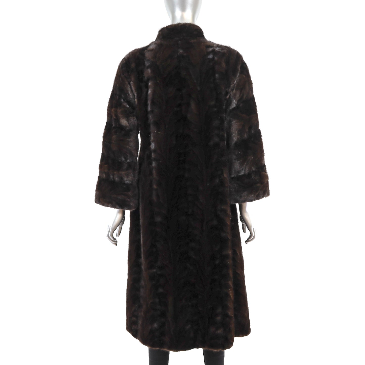 Saks Jandel Mahogany Section Mink Coat- Size S