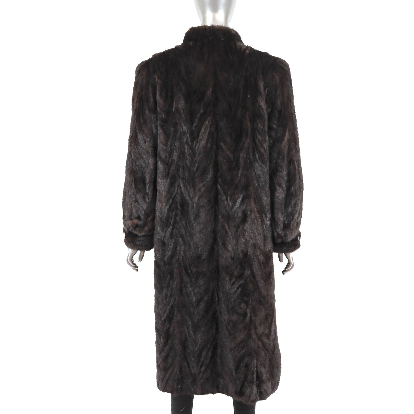 Dark Brown Section Mink Coat- Size M