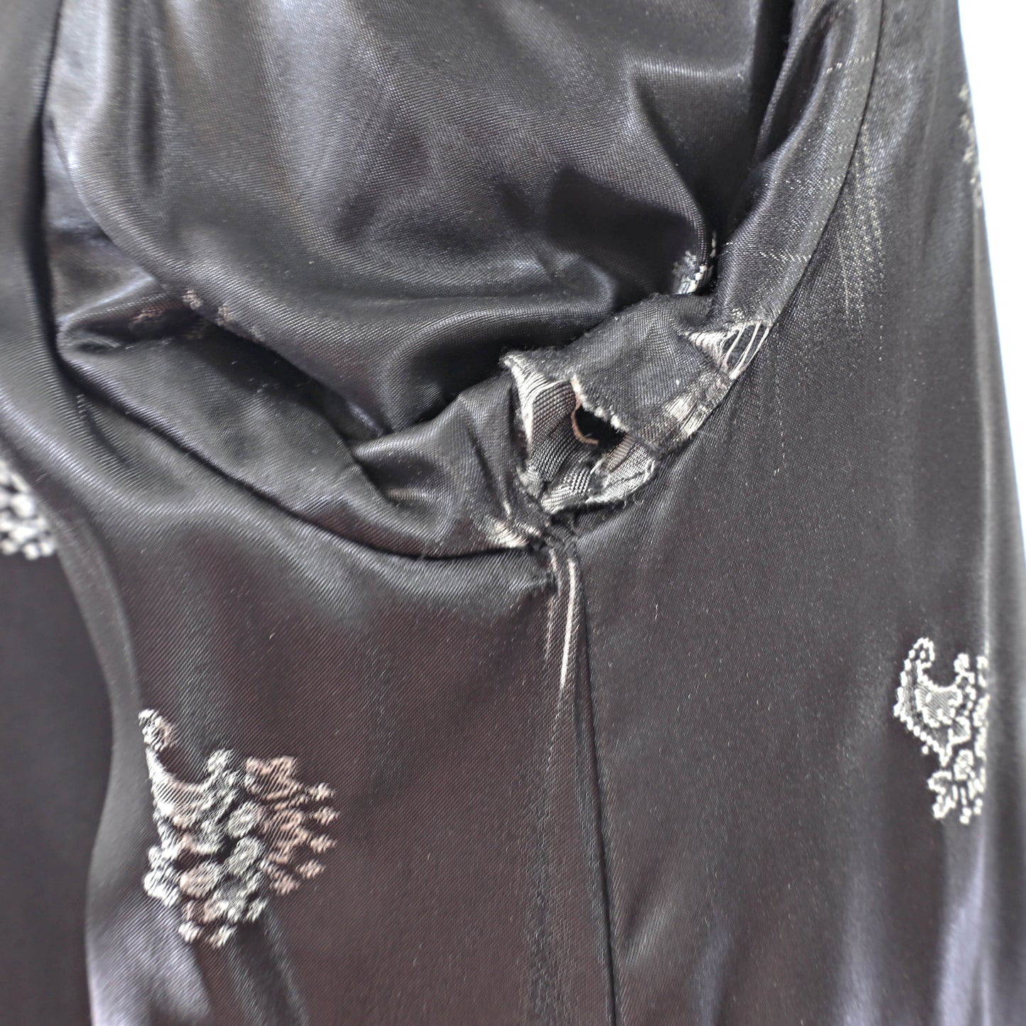 Black Persian Lamb Coat with Fox Collar- Size L