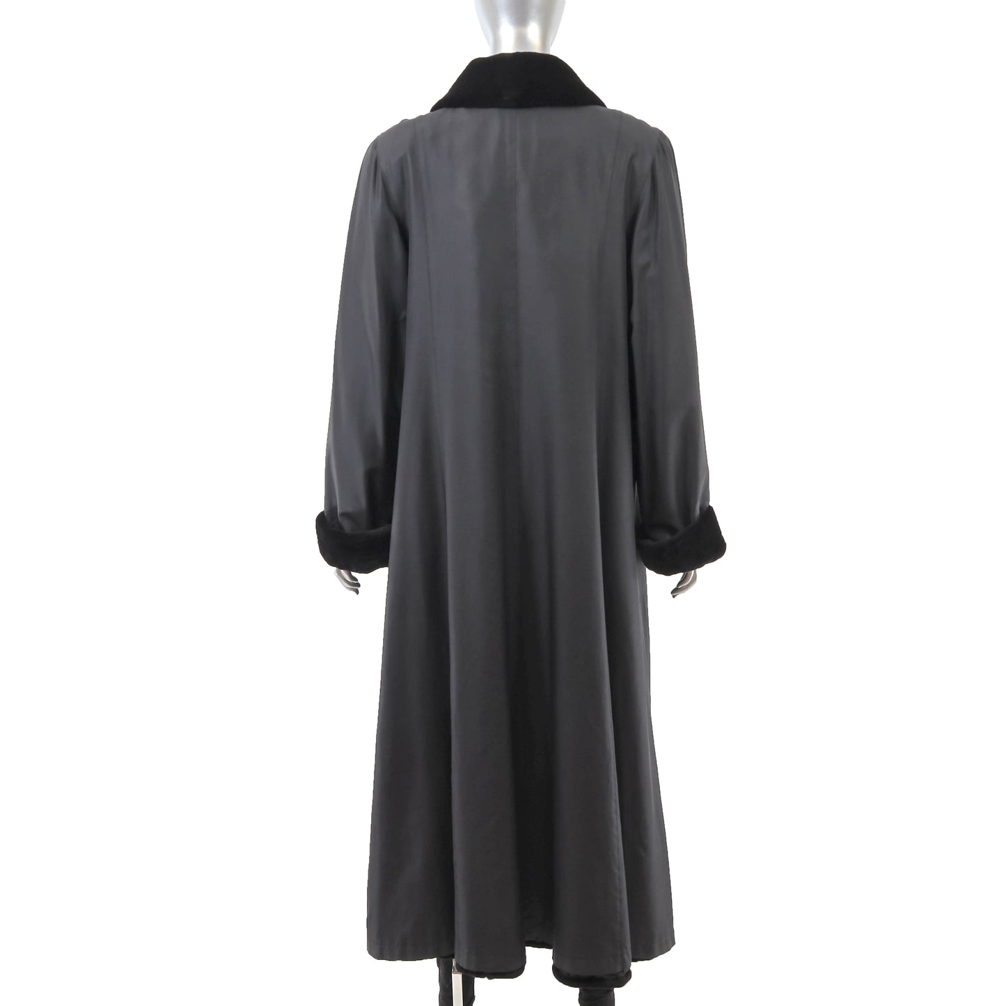 Black Sheared Mink Coat Reversible to Taffeta- Size S