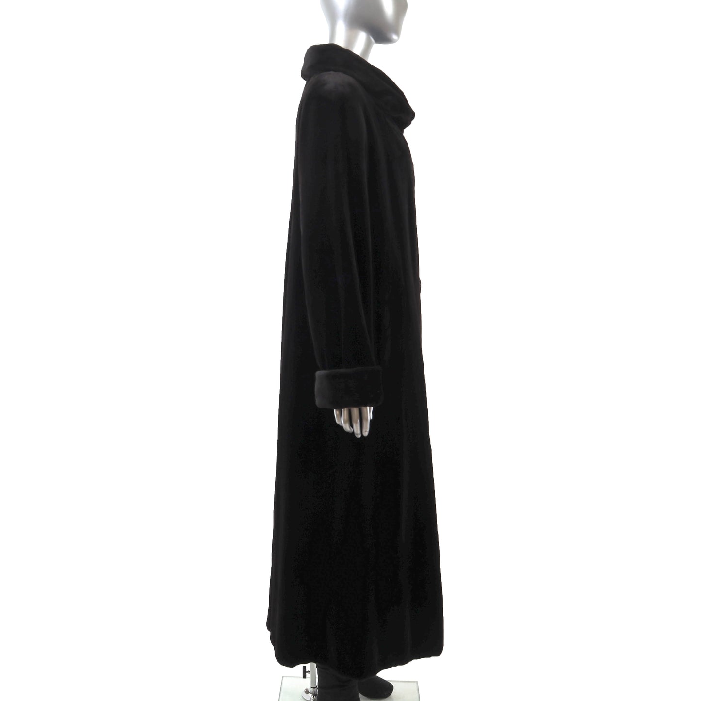 Black Sheared Mink Coat Reversible to Taffeta- Size S