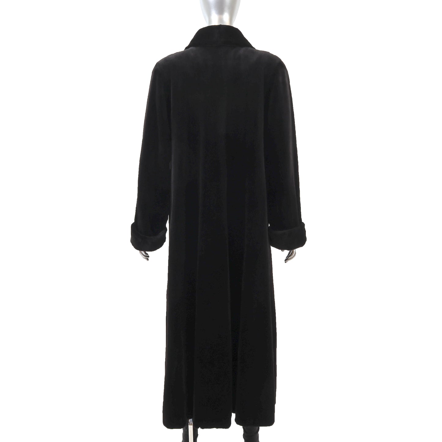 Black Sheared Mink Coat Reversible to Taffeta- Size S