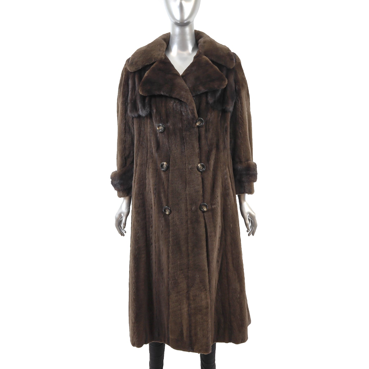 Brown Sheared Mink Coat- Size S
