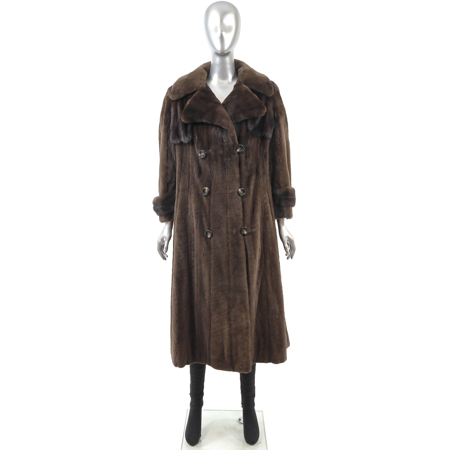 Brown Sheared Mink Coat- Size S