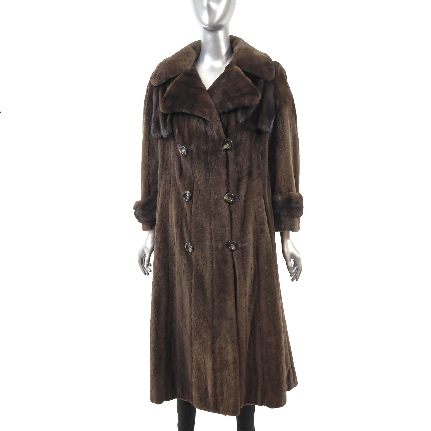 Brown Sheared Mink Coat- Size S
