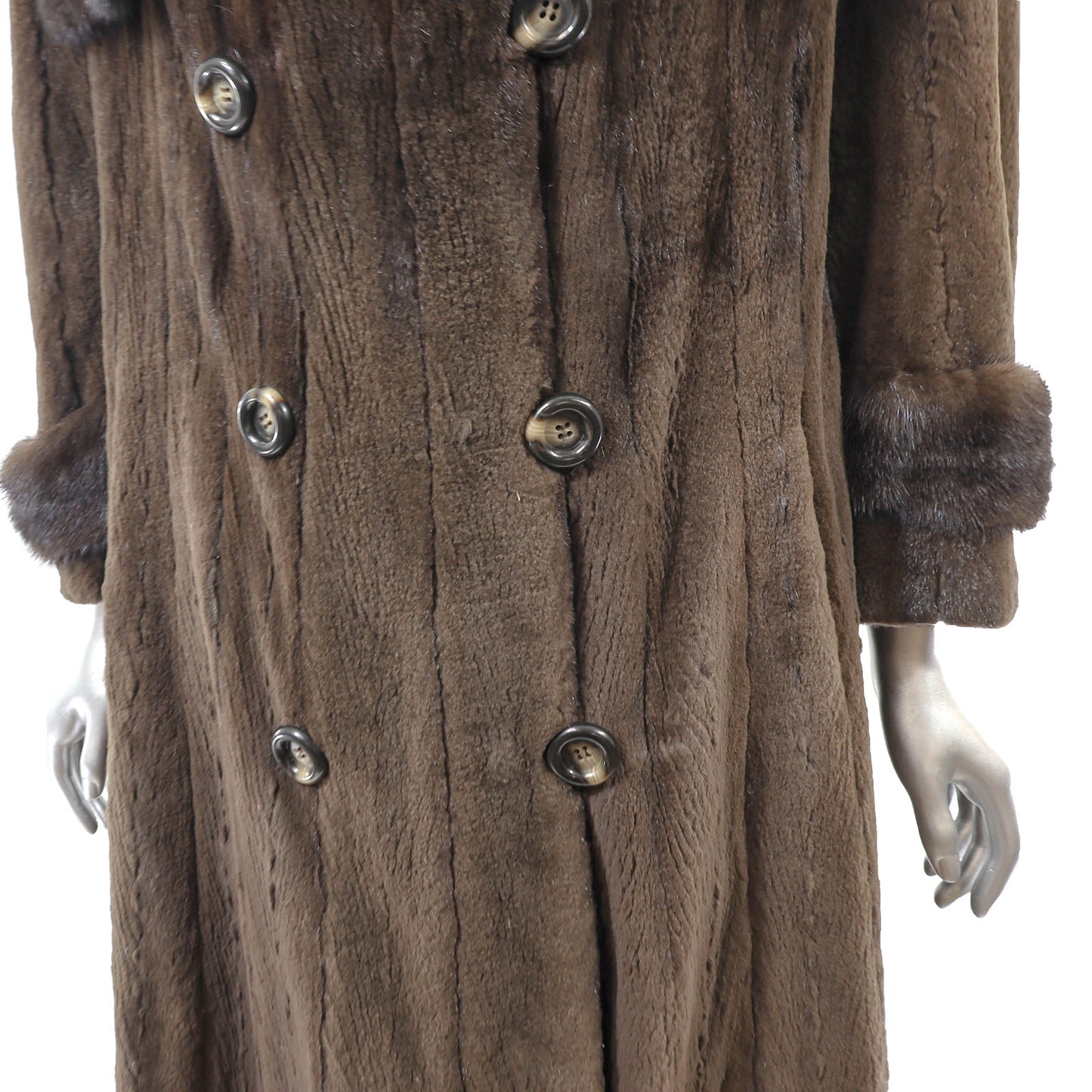 Brown Sheared Mink Coat- Size S