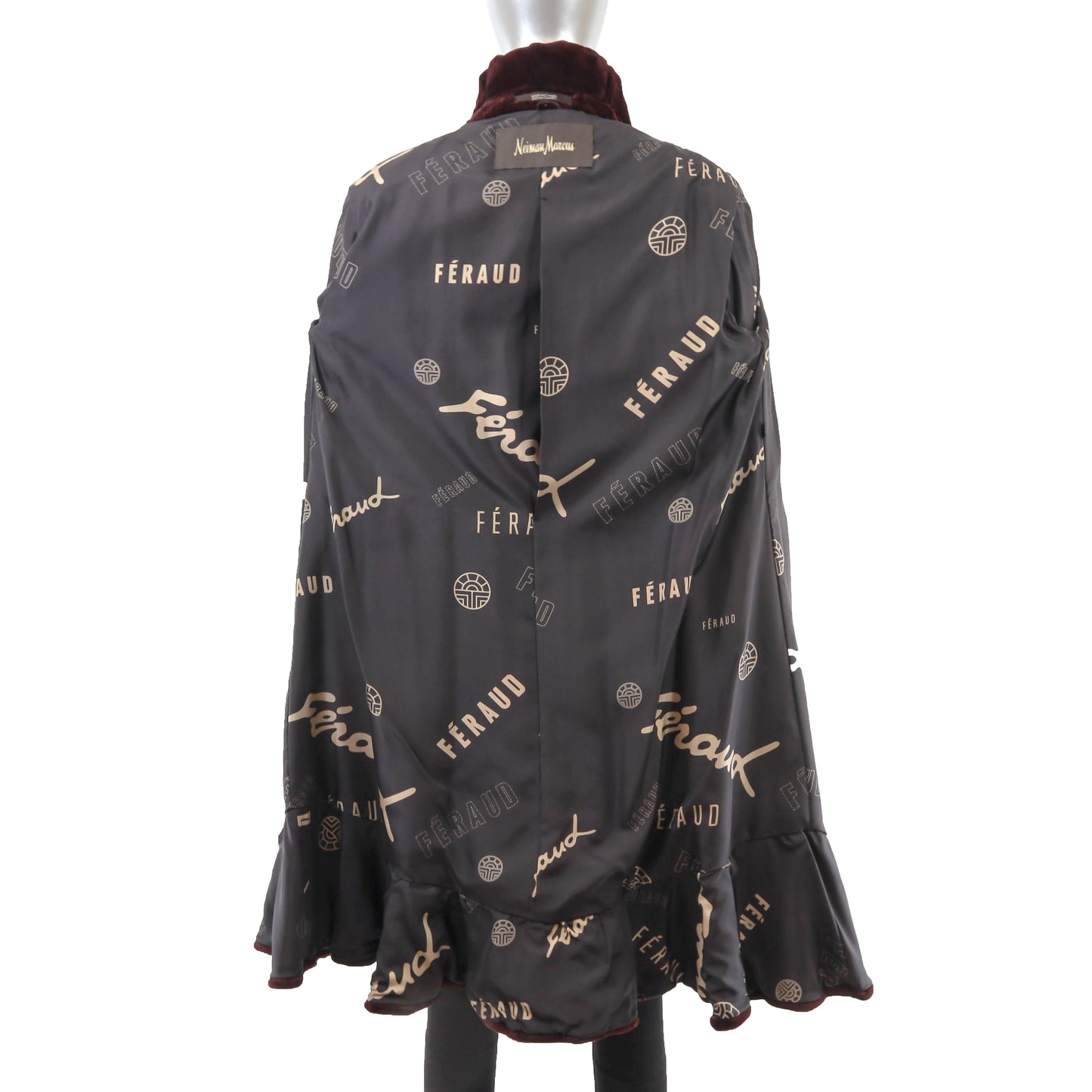 Neiman Marcus/ Feraud Burgundy Sheared Mink Coat- Size S